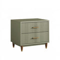 Comodino 50 x 40 x 60 cm in legno verde salvia con 2 cassetti stile moderno