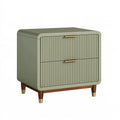 Comodino 60 x 40 x 60 cm verde salvia in legno con 2 cassetti stile moderno