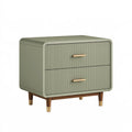 Comodino 60 x 40 x 55 cm in legno verde salvia con 2 cassetti stile retrò