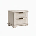 Comodino 60 x 45 x 60 cm in legno beige con 2 cassetti stile classico