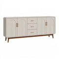 Credenza 180 x 40 x 85 cm in legno crema con cassetti e ante stile moderno