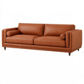 Divano 3 posti 220 x 95 x 85 cm in similpelle marrone stile moderno