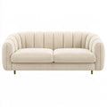 Divano 2 posti 180 x 85 x 78 cm in tessuto avorio per soggiorno stile moderno