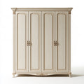 Armadio 220 x 60 x 230 cm in legno avorio a 4 ante stile classico