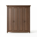 Armadio guardaroba 200x60x220 cm in legno marrone - stile classico a 4 ante