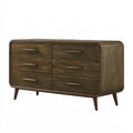 Cassettiera 160 x 45 x 85 cm in legno marrone scuro - 6 cassetti stile moderno