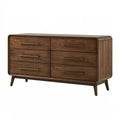 Cassettiera 160 x 45 x 85 cm in legno color noce - sei cassetti stile moderno