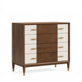 Cassettiera 120 x 45 x 100 cm in legno marrone e crema - 4 cassetti stile moderno